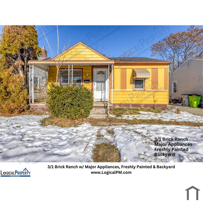3/1 Brick Ranch w/ Major Appliances, Freshly Painted & Backyard