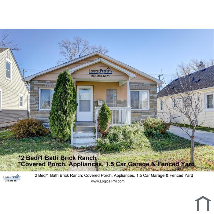 2/1 Brick Ranch, Stove, Refrigerator, 1.5 Car Garage