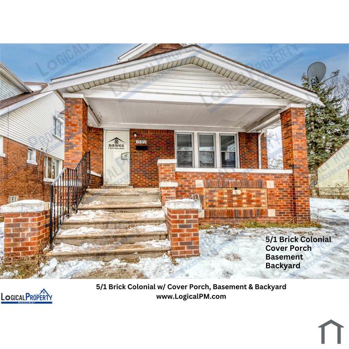 5/1 Brick Colonial w/ Cover Porch, Basement & Backyard
