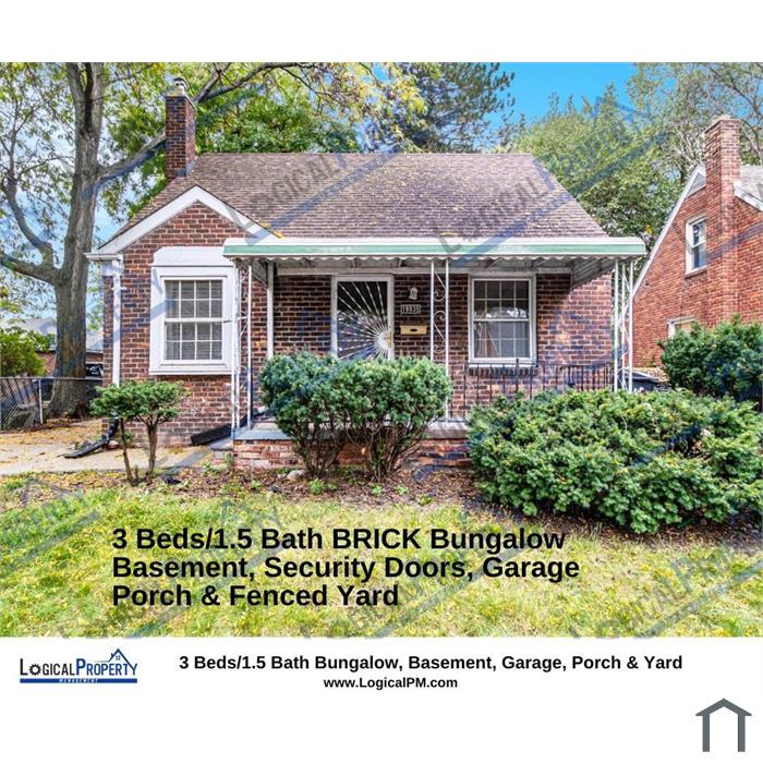 3/1.5 BRICK Bunglw w/Bsmnt,Security Doors, Grg-Fncd Yrd