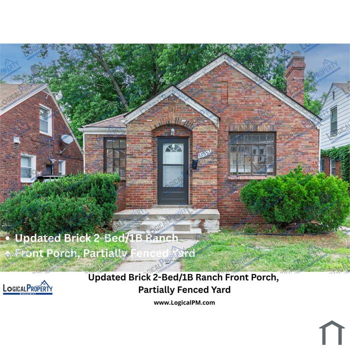 Renovated Brick 2Bed/1 Bath Ranch 844 Sq Ft Porch